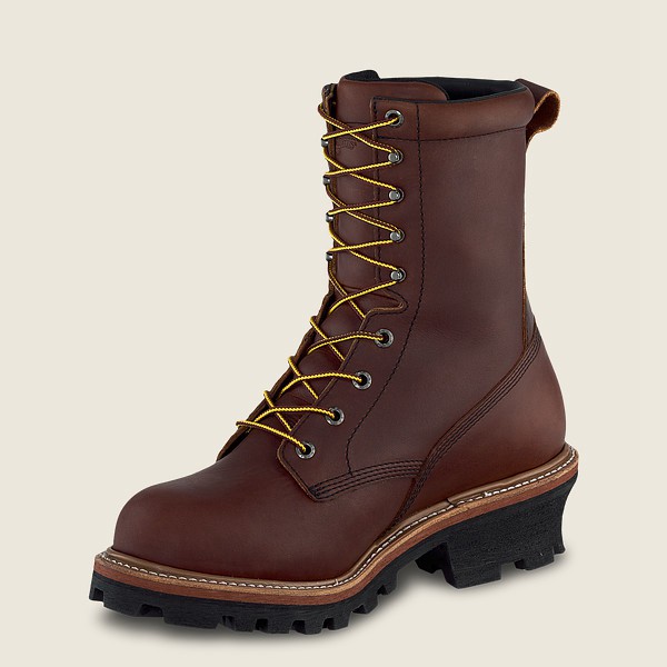 Red Wing Work Boots Brown - Red Wing Mens Loggermax - 9-inch Insulated Waterproof Soft Toe Logger -